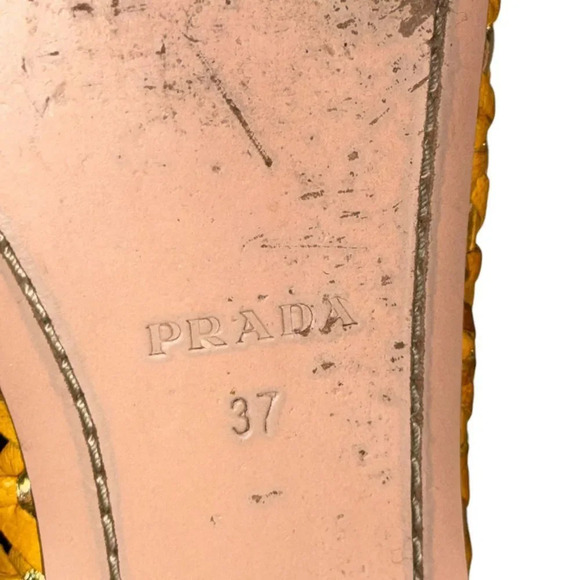 Authentic PRADA Calzature Donna woven leather slip-on pointed toe flats - Picture 8 of 8